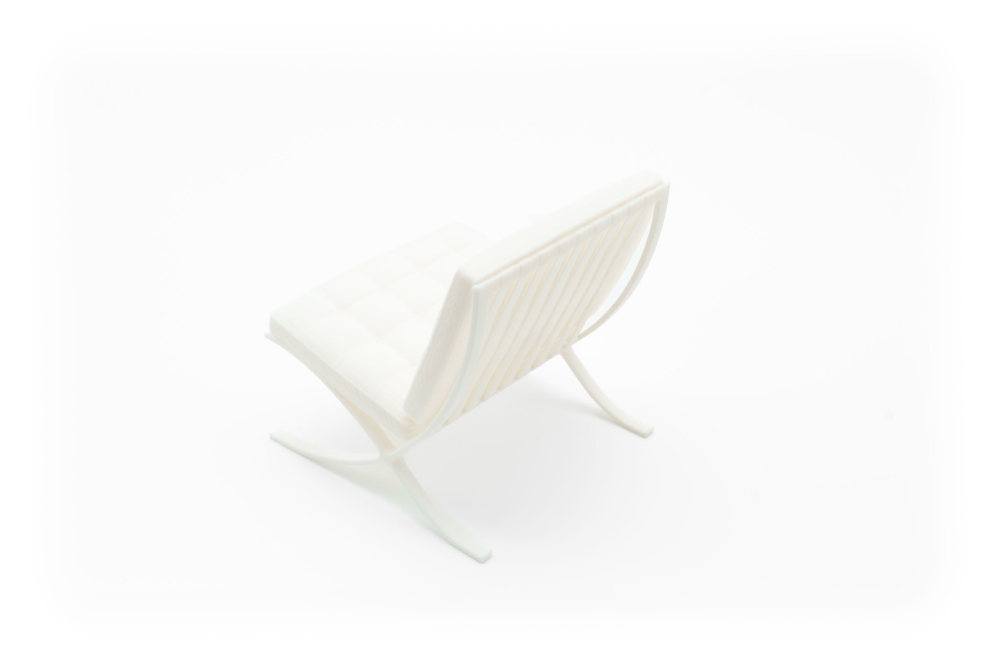 Barcelona Chair – 3D-Printed Miniature – detail view